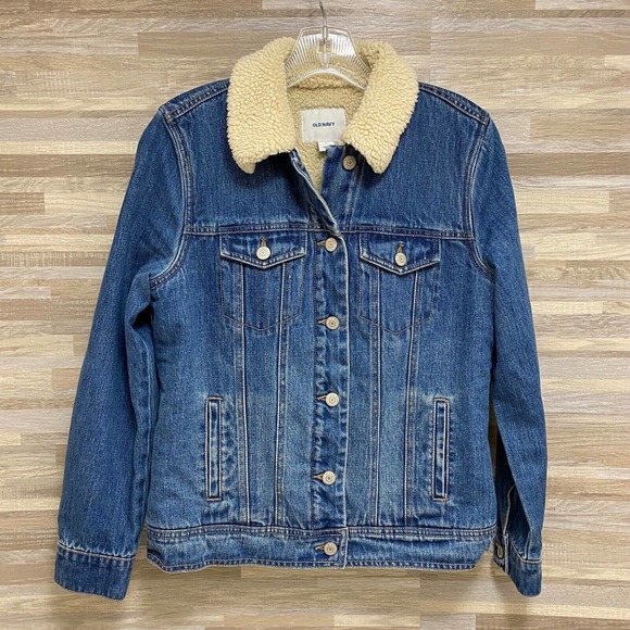 Old Navy Jackets & Blazers - Old Navy Women's Sherpa Lined Blue Jean Denim Jacket Small